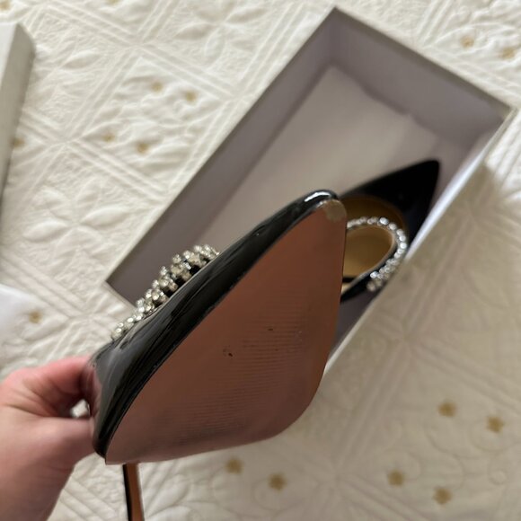 Crystal Embellished Black Patent Heels - Picture 8 of 8